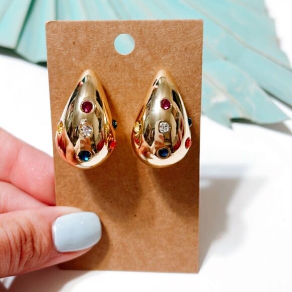 Geo hoop cuff earrings S97 - Picture 2 of 3